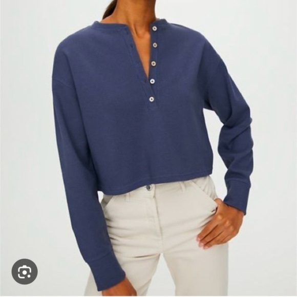 Wilfred Tops - Wilfred Navy Button Down Top